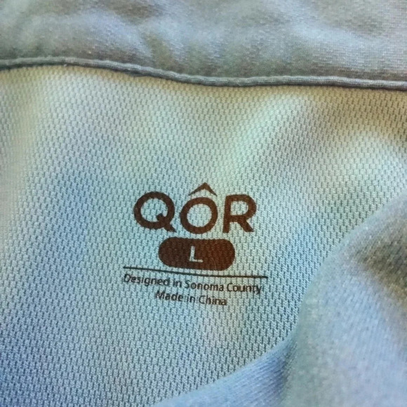 QOR Performance 1/4 Zip Short Sleeve Blue Polo Shirt Men's Large - Picture 5 of 7